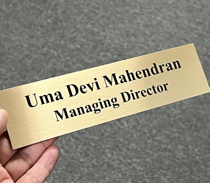 Gold Aluminium Plate — David Sports & Engraving